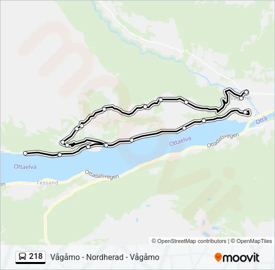 218 Bus Line Map