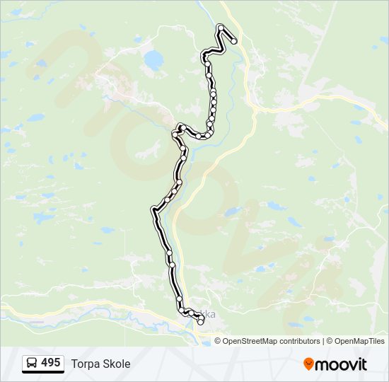 495 bus Line Map