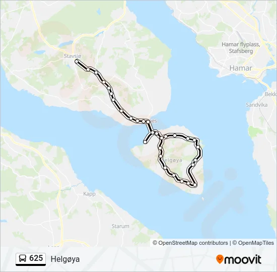 625 Ônibus Line Map