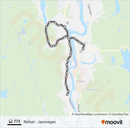 773 Bus Line Map