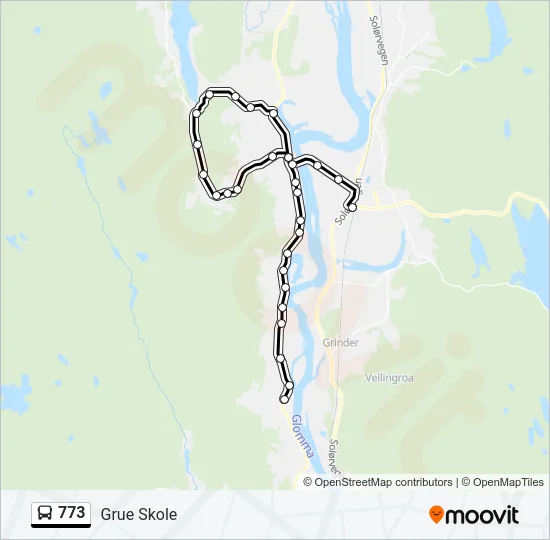 773 Bus Line Map