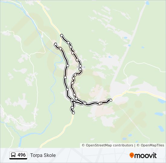 496 bus Line Map