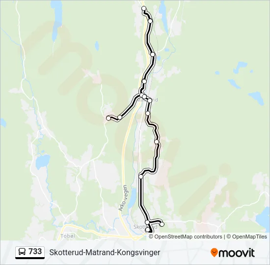 733 Bus Line Map