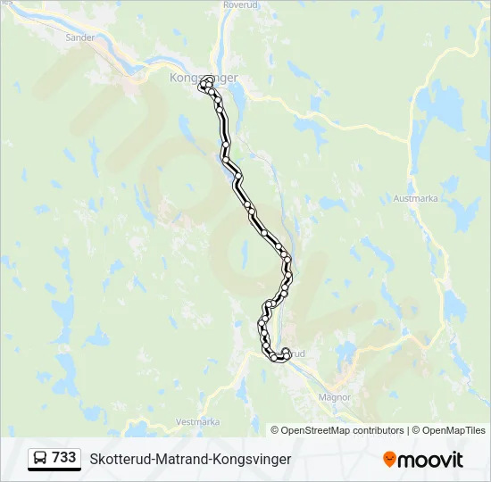 733 Bus Line Map