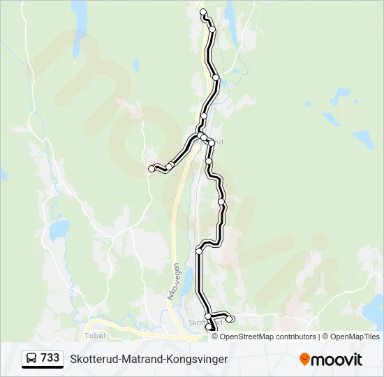 733 Bus Line Map