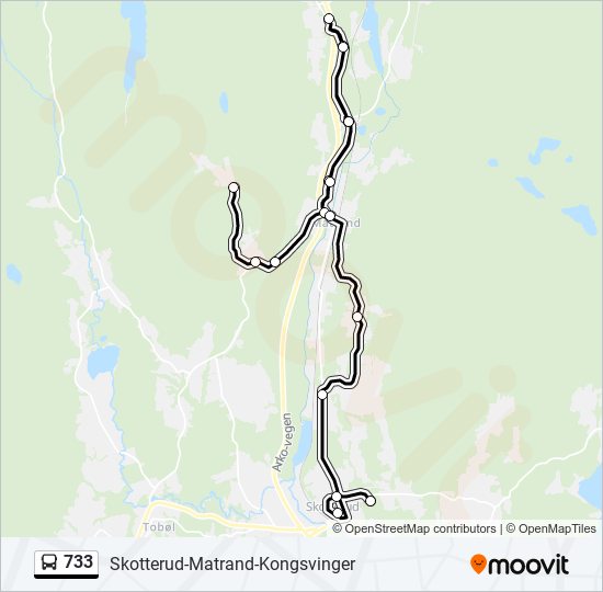 733 bus Line Map