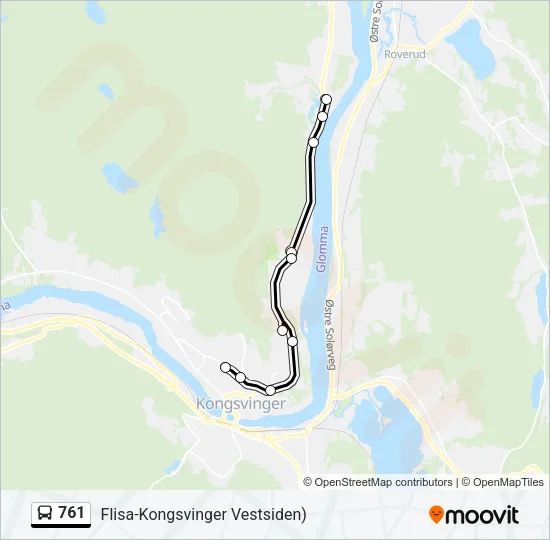 761 Bus Line Map