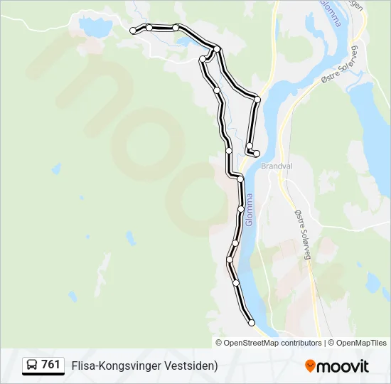 761 Bus Line Map