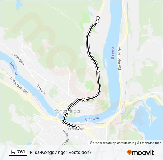 761 Bus Line Map
