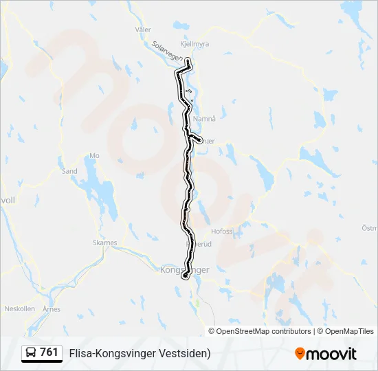 761 Bus Line Map