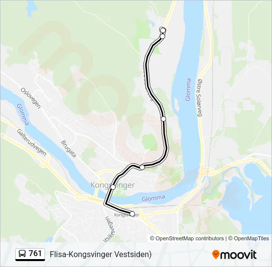 761 Bus Line Map