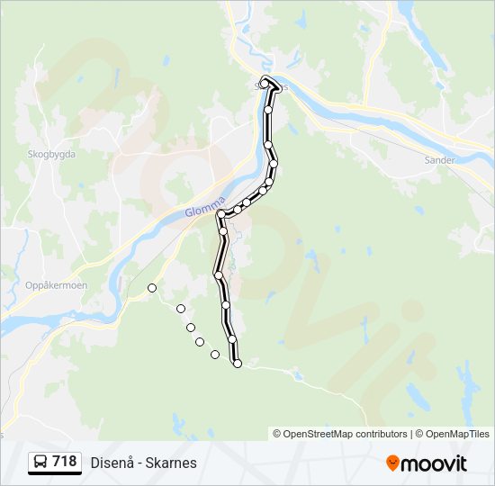 718 Bus Line Map
