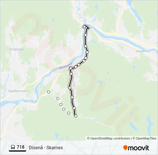 718 Bus Line Map