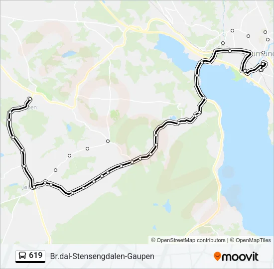 619 Bus Line Map