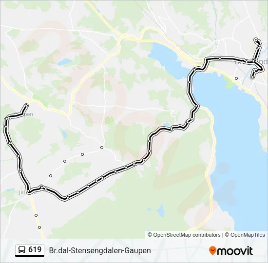 619 Bus Line Map