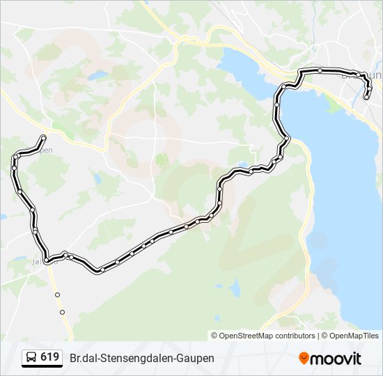 619 bus Line Map