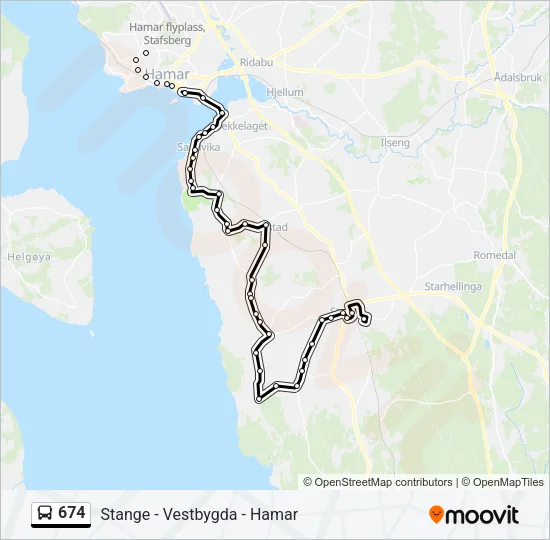 674 Bus Line Map