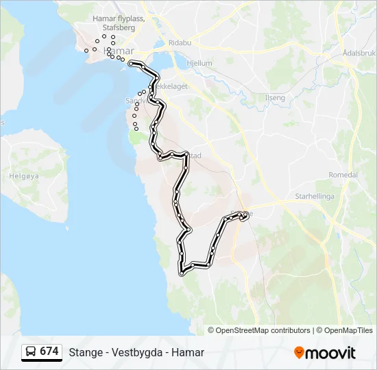 674 Bus Line Map