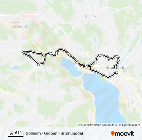 611 Bus Line Map