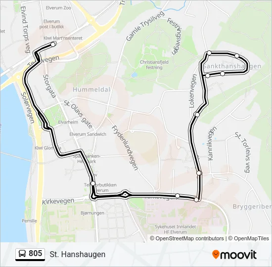 805 Bus Line Map