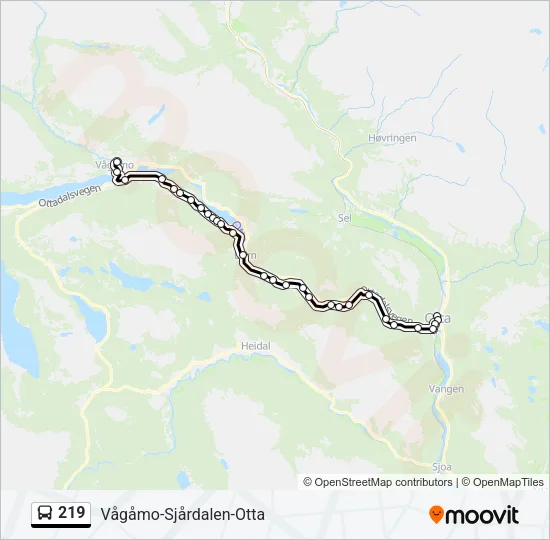 219 Bus Line Map