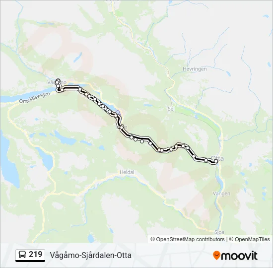219 Bus Line Map