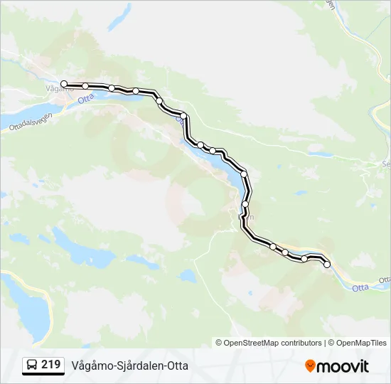 219 Bus Line Map