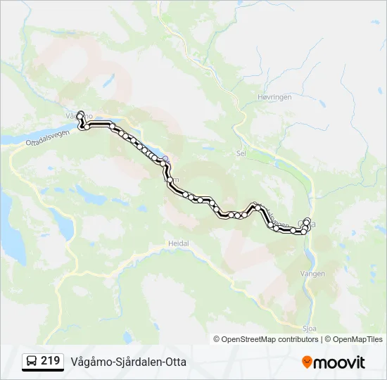 219 Bus Line Map