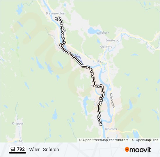 792 bus Line Map