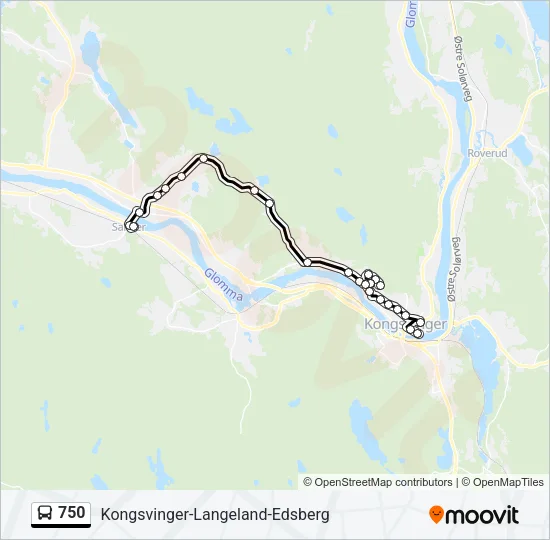 750 Bus Line Map