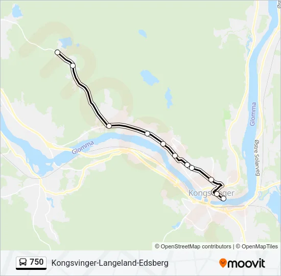 750 Bus Line Map