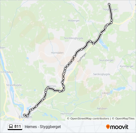 811 bus Line Map