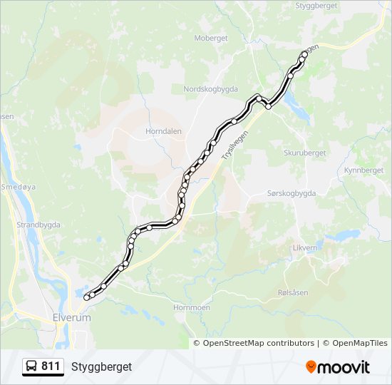 811 bus Line Map