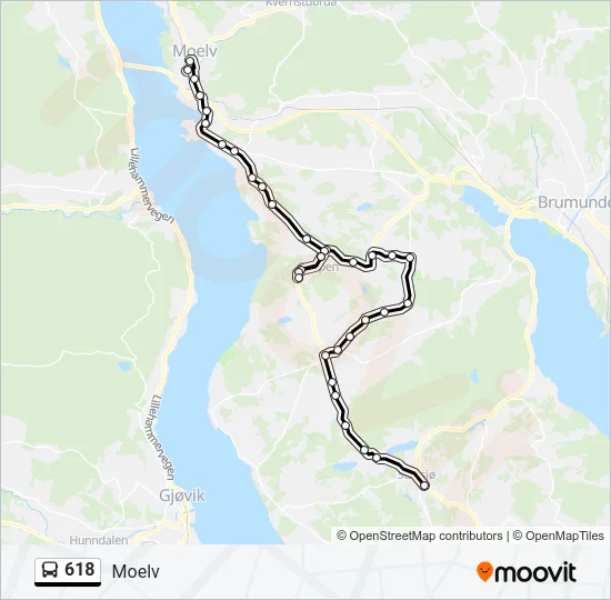 618 Bus Line Map