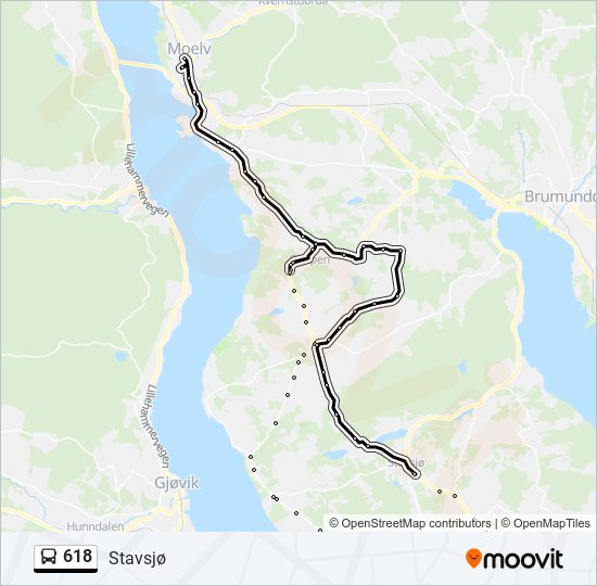 618 bus Line Map