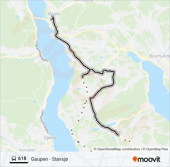 618 Bus Line Map