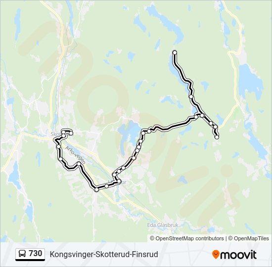 730 bus Line Map