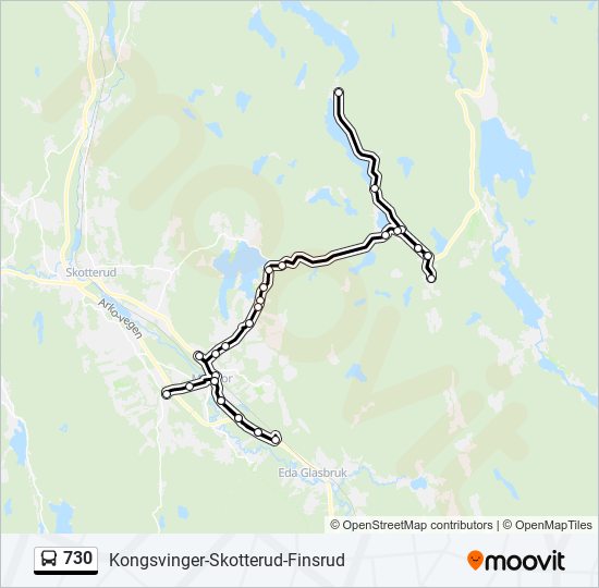 730 bus Line Map