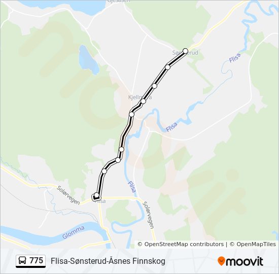 775 bus Line Map