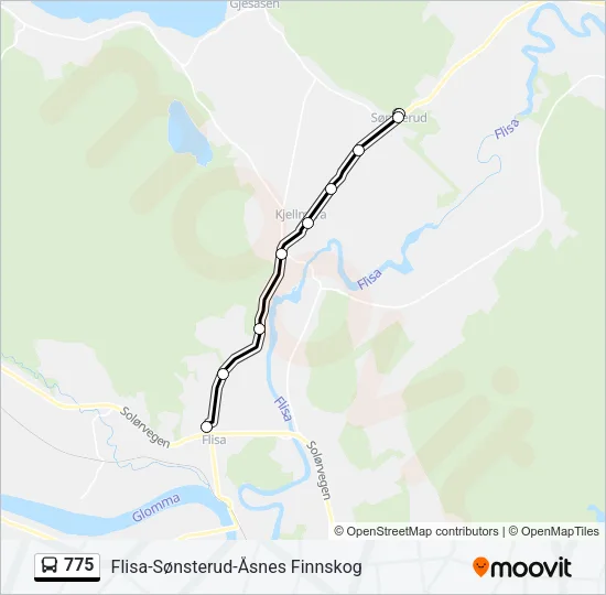 775 Bus Line Map