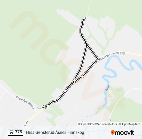 775 bus Line Map