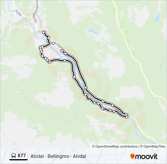 877 bus Line Map