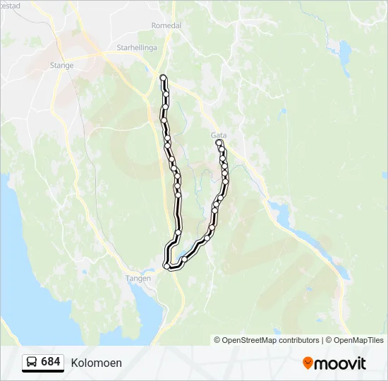 684 Bus Line Map