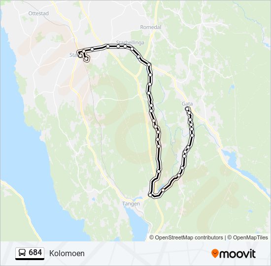 684 bus Line Map