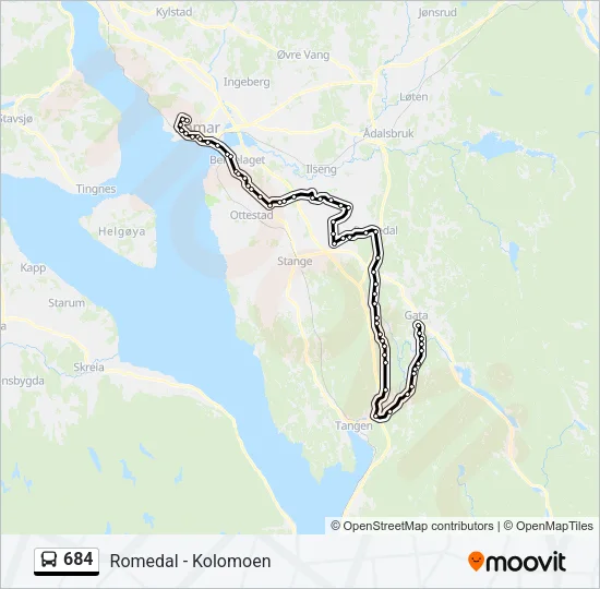 684 Bus Line Map