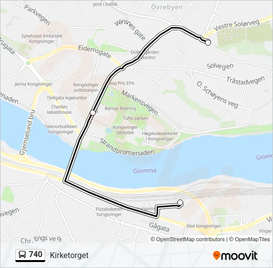 740 Bus Line Map