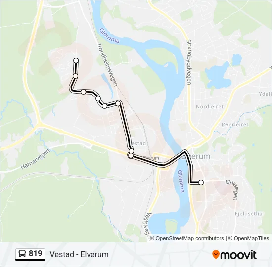 819 Bus Line Map