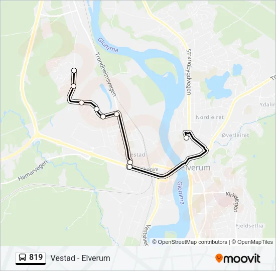 819 Bus Line Map
