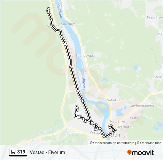 819 Bus Line Map