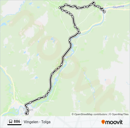 886 Bus Line Map